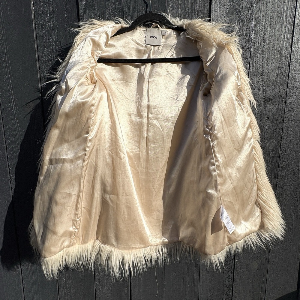 Y2k Boho Shaggy Faux Fur Coat Sz 2 Festival Indie Concert Statement Party Glam - Picture 9 of 13
